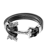 Läderarmband Viking Stål