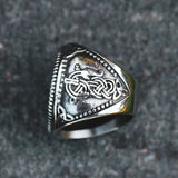 Silverring Tung Vargmotiv