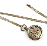 Antikt Fickur Varggravyr Kedja