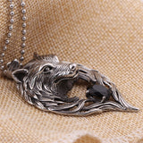 Wolf Necklace Steel