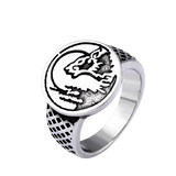 Bikerring Med Vargmotiv