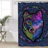 Wolf Mandala Shower Curtain