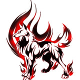 Wolf Flames Sticker